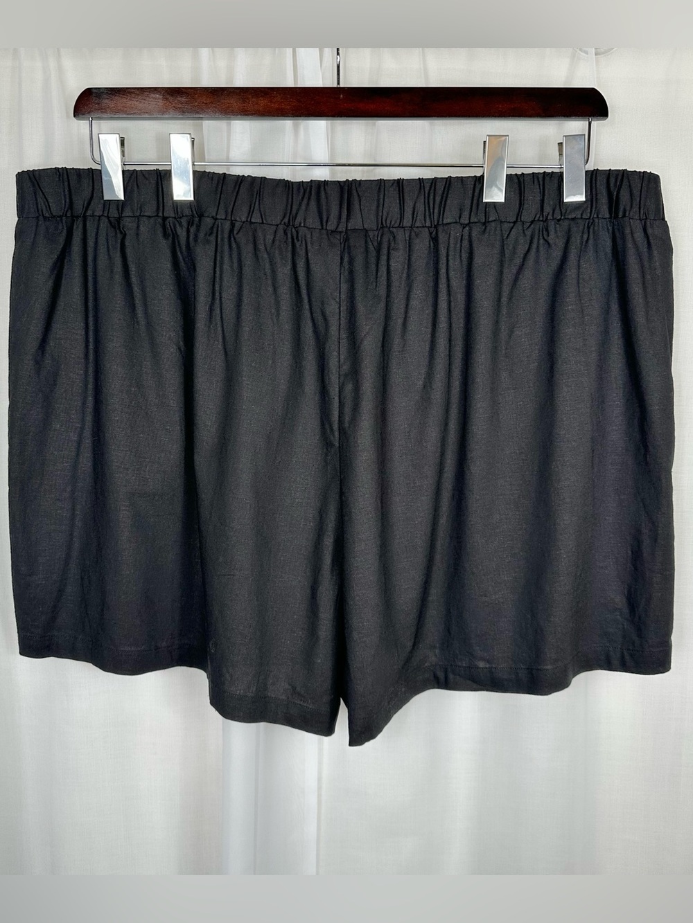 Eloquii Plus Size 26W Rayon Linen Blend Pull On Shorts 31 Black 31-2755-2 NEW - Picture 3 of 10